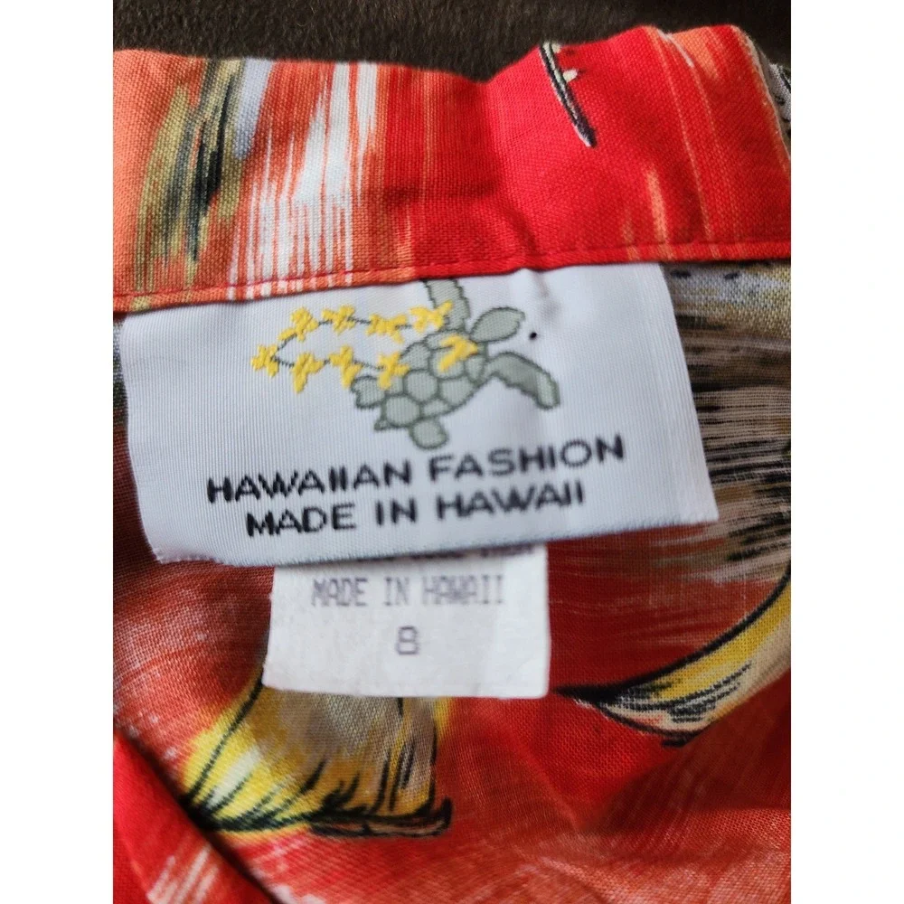 Vintage Hawaiian Fashion Made in Hawaii 2pc Set Shirt Shorts Boys 8 Sunset Aloha